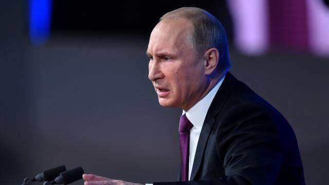 Wladimir Putin bei der Pressekonferenz in Moskau