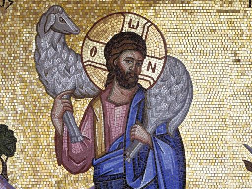 Das Mosaik im Kloster Kykkos auf Zypern zeigt Jesus als "guten Hirten" mit einem Lamm auf den Schultern