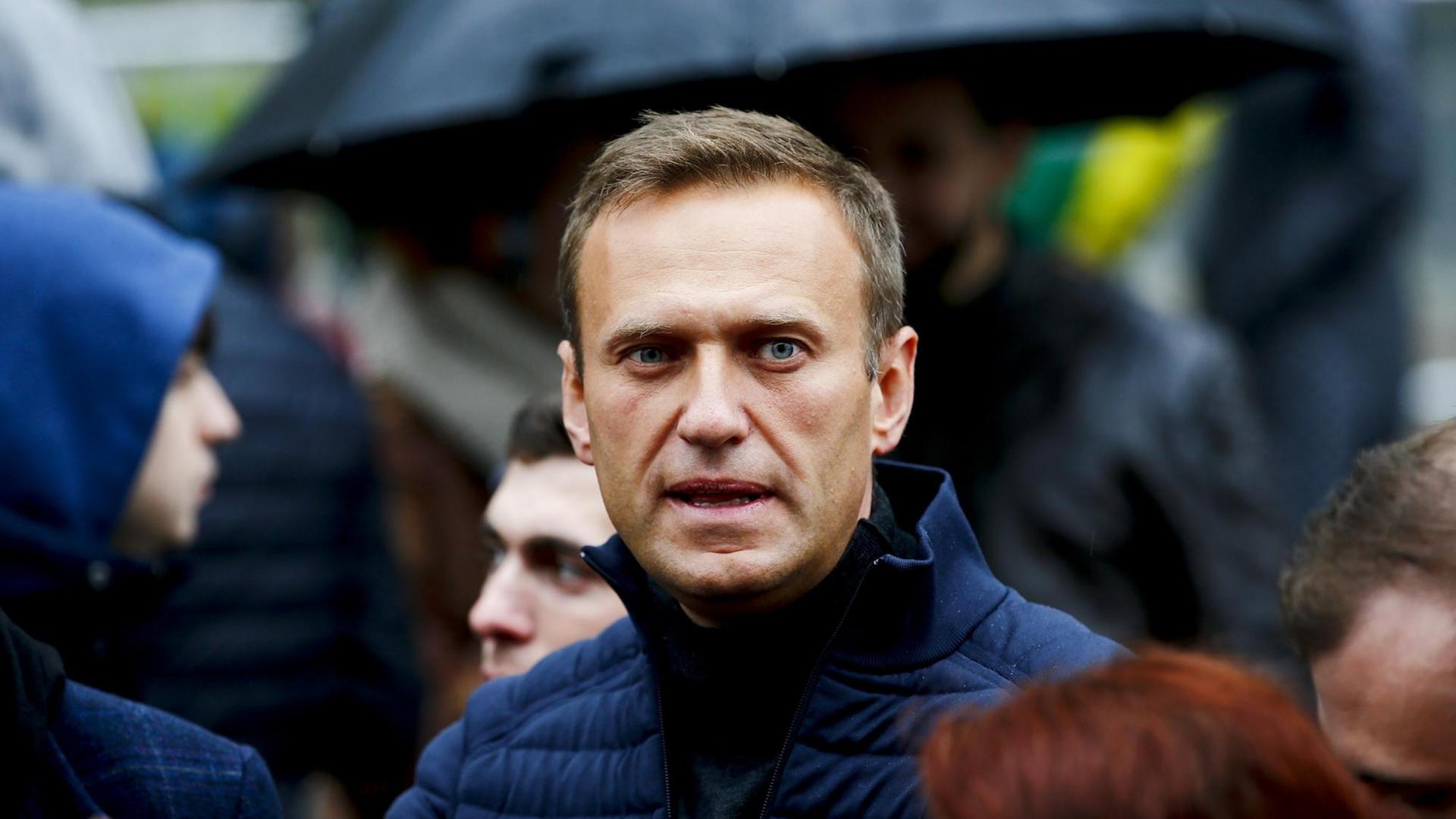 29. September, 2019: Alexej Nawalny während einer Kundgebung zur Unterstützung politischer Gefangener in Moskau. 29. September, 2019: Alexej Nawalny während einer Kundgebung zur Unterstützung politischer Gefangener in Moskau.