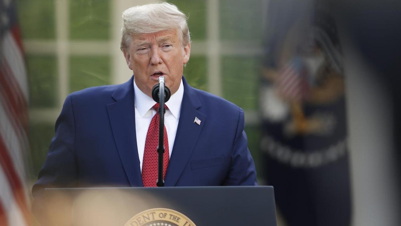US-Präsident Donald Trump bei einer Pressekonferenz vor dem Weißen Haus in Washington / USA US-Präsident Donald Trump bei einer Pressekonferenz vor dem Weißen Haus in Washington / USA