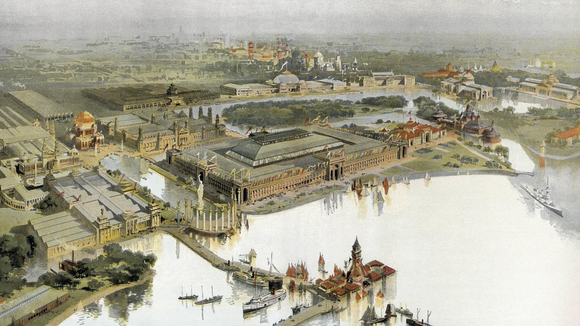 Historische Illustration: die Weltausstellung in Chicago, Illinois, USA, 1893 Historische Illustration: die Weltausstellung in Chicago, Illinois, USA, 1893