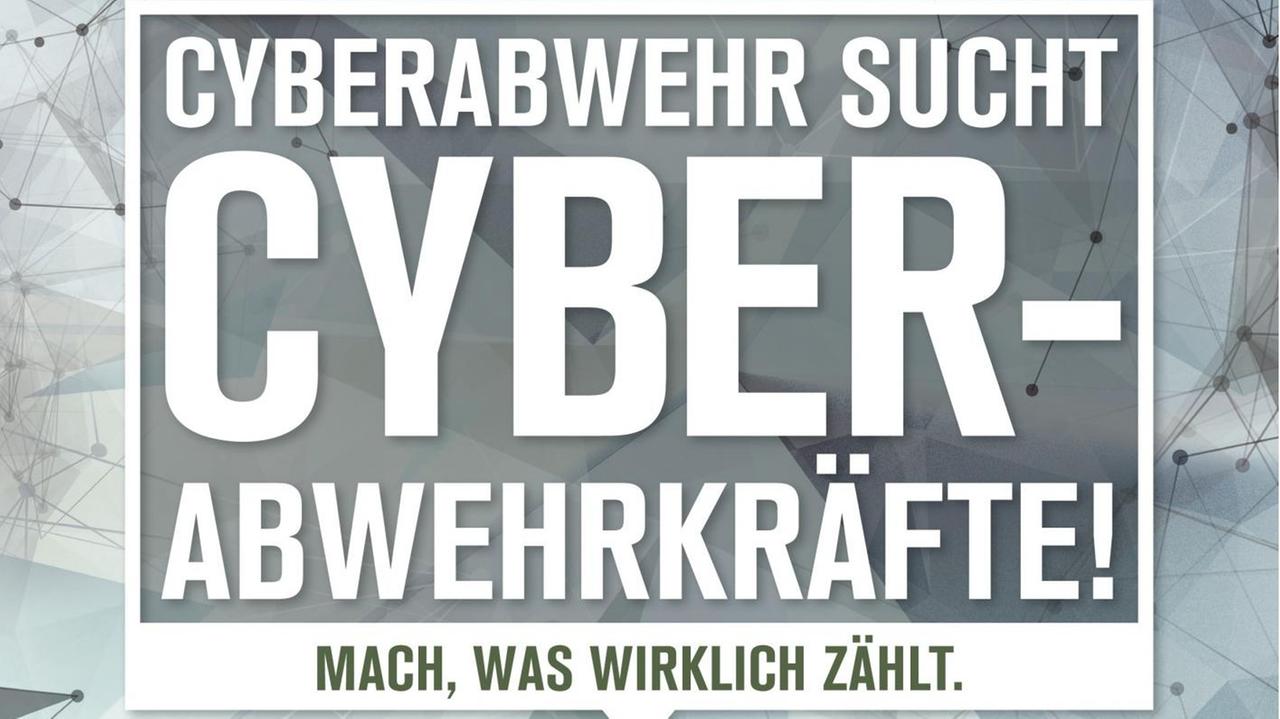 Ausschnitt aus dem Werbeplakat der Bundeswehr für Mitarbeiter bei der Cyberabwehr.