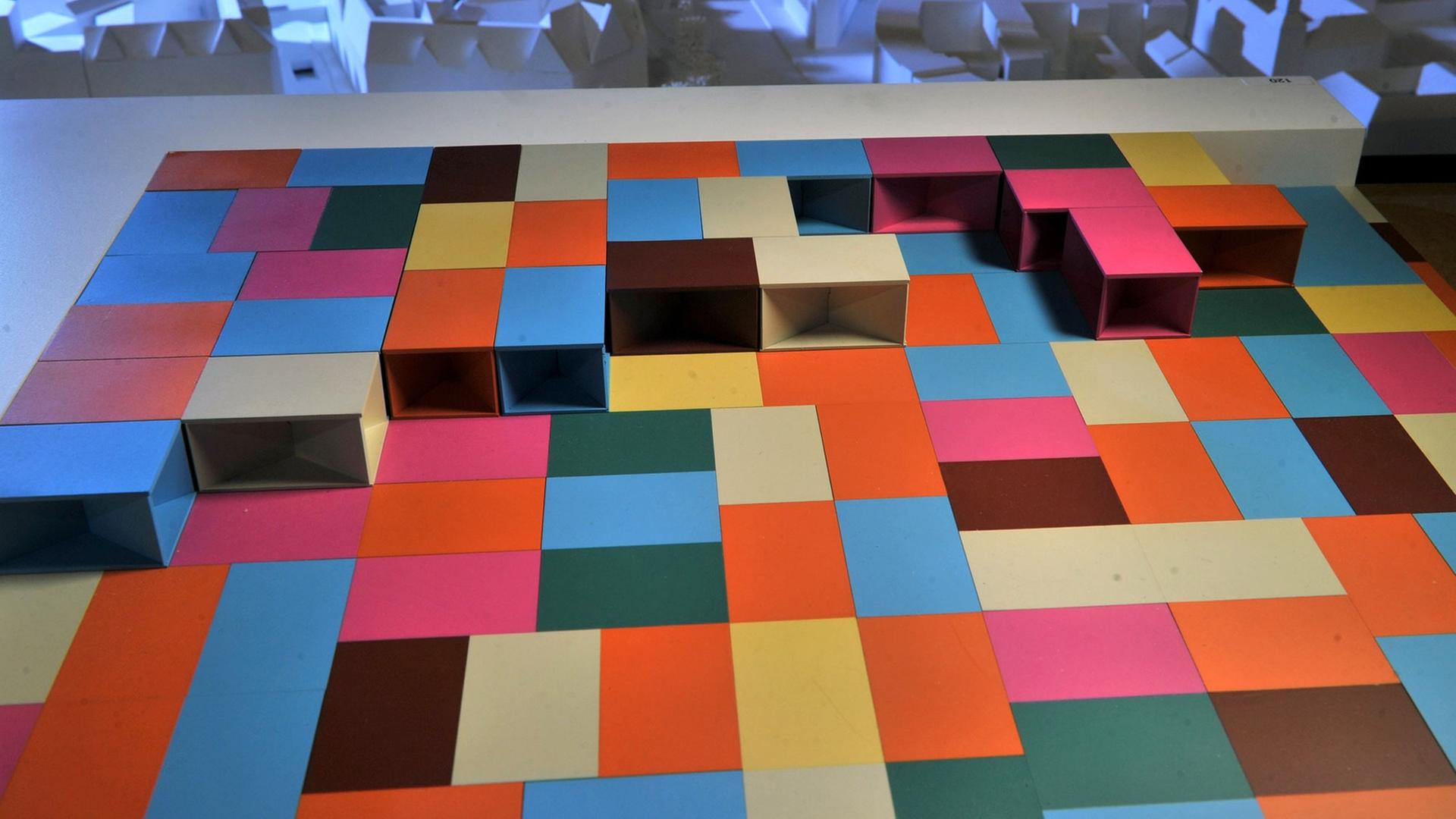Der ursprüngliche Siegerentwurf für das Einheitsdenkmal in Leipzig: 70.000 bunte Alu-Würfel Der ursprüngliche Siegerentwurf für das Einheitsdenkmal in Leipzig: 70.000 bunte Alu-Würfel