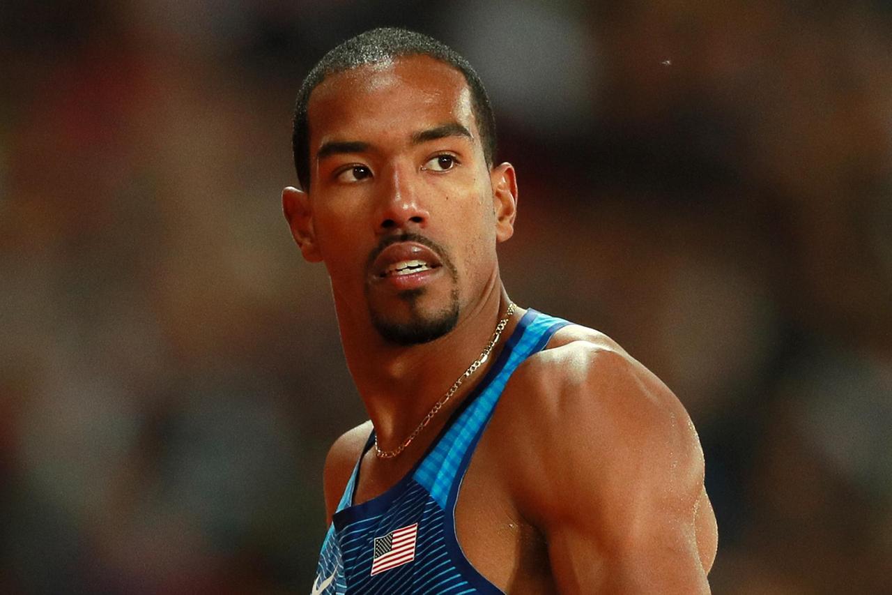 US-Leichtathlet Christian Taylor bei den Leichtathletik-Weltmeisterschaften 2017 in London. US-Leichtathlet Christian Taylor bei den Leichtathletik-Weltmeisterschaften 2017 in London.