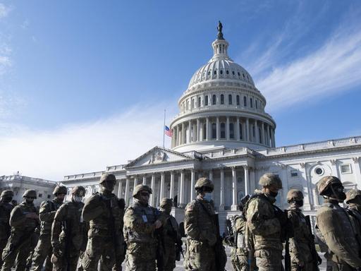 Vor der Amtseinführung von Joe Biden als US-Präsident sind in der US-Hauptstadt viele Soldaten zusammengezogen worden