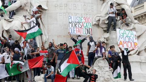 Pro-palästinensische Demonstration in Paris im Juli 2014