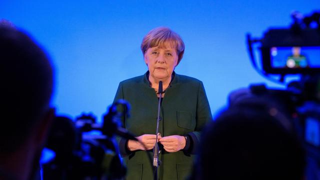 Bundeskanzlerin Angela Merkel spricht bei der Klausurtagung des CDU-Bundesvorstands in Perl vor Journalisten