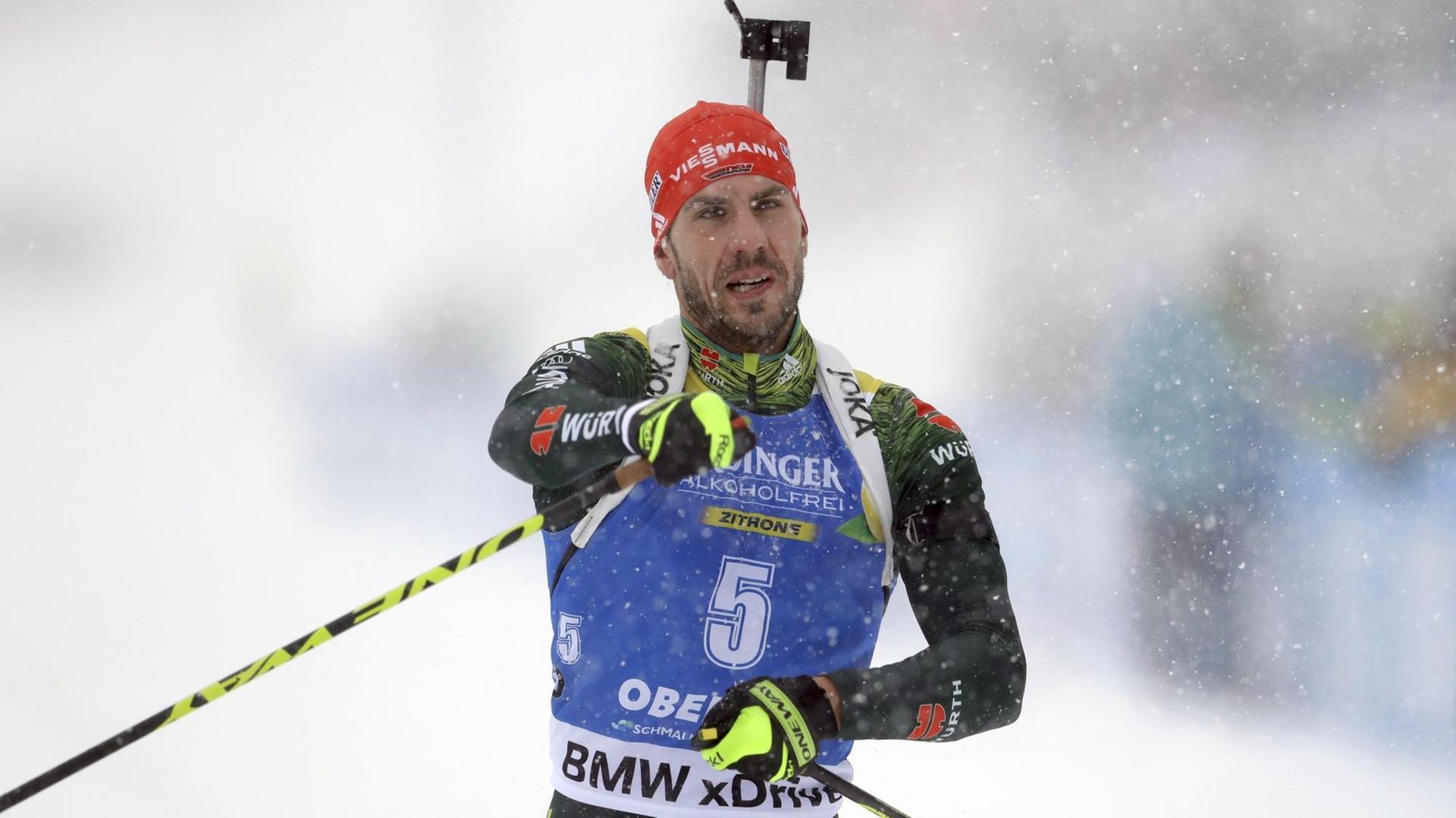 Arnd Peiffer nach einem Rennen. Arnd Peiffer nach einem Rennen.