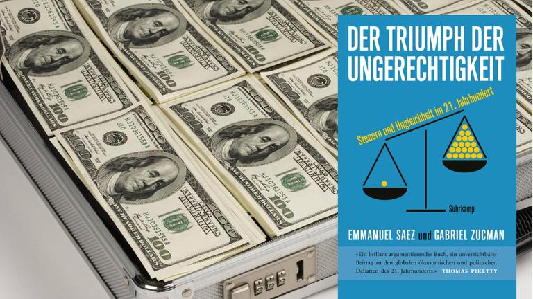 Hintergrundbild: Koffer mit 100 US Dollar Scheinen, Symbolbild Geldwäsche. Vordergrund: Buchcover Hintergrundbild: Koffer mit 100 US Dollar Scheinen, Symbolbild Geldwäsche. Vordergrund: Buchcover