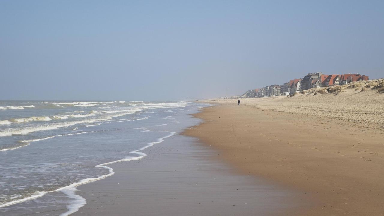 Blick auf den Strand bei Blankenberge, Belgien Blick auf den Strand bei Blankenberge, Belgien