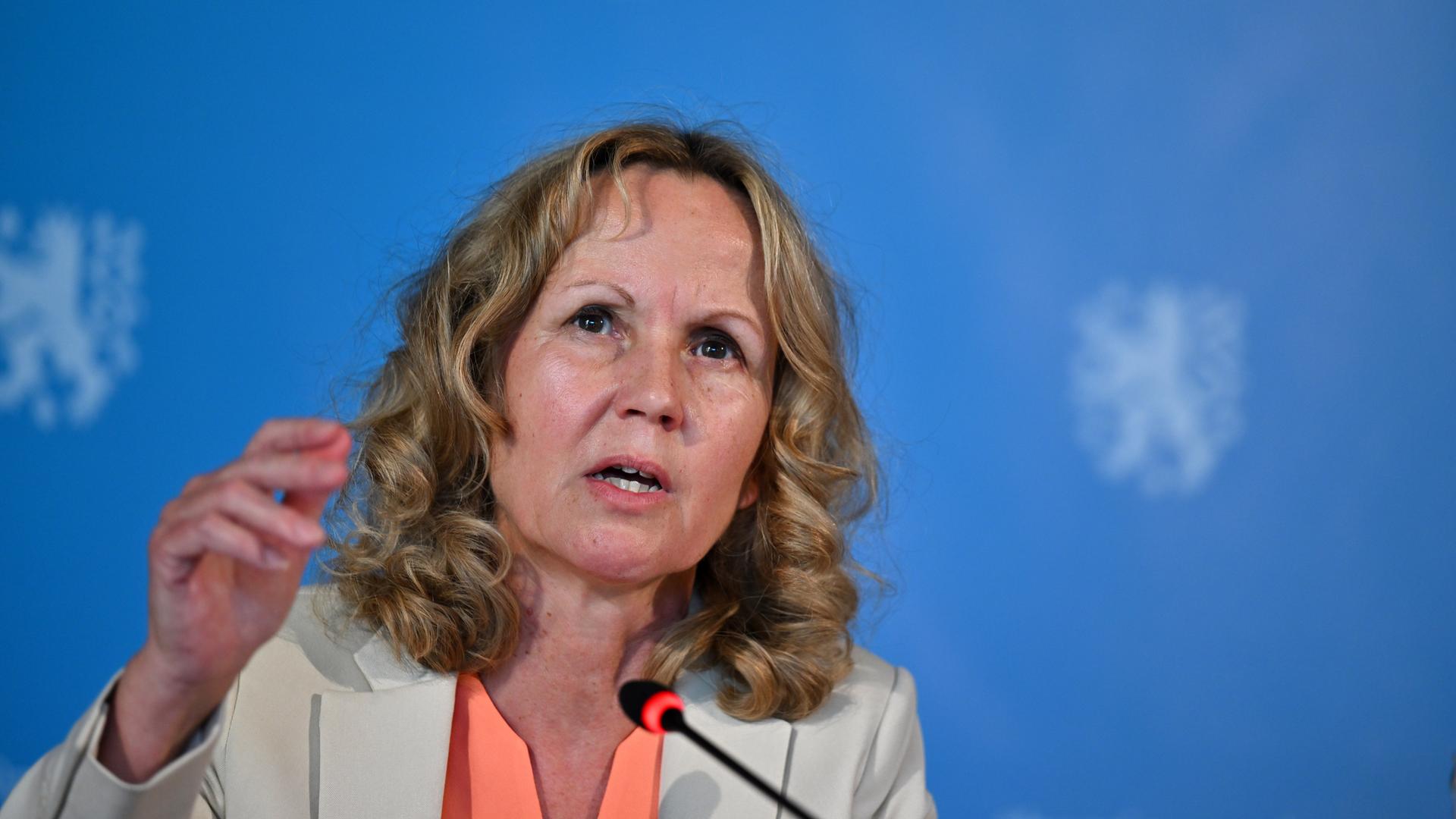 Steffi Lemke (Bündnis90/Die Grünen), Bundesministerin für Umwelt, Naturschutz, nukleare Sicherheit und Verbraucherschutz, spricht während einer Pressekonferenz zum Abschluss der Verbraucherschutzministerkonferenz der Länder zu den Ergebnissen. Steffi Lemke (Bündnis90/Die Grünen), Bundesministerin für Umwelt, Naturschutz, nukleare Sicherheit und Verbraucherschutz, spricht während einer Pressekonferenz zum Abschluss der Verbraucherschutzministerkonferenz der Länder zu den Ergebnissen.