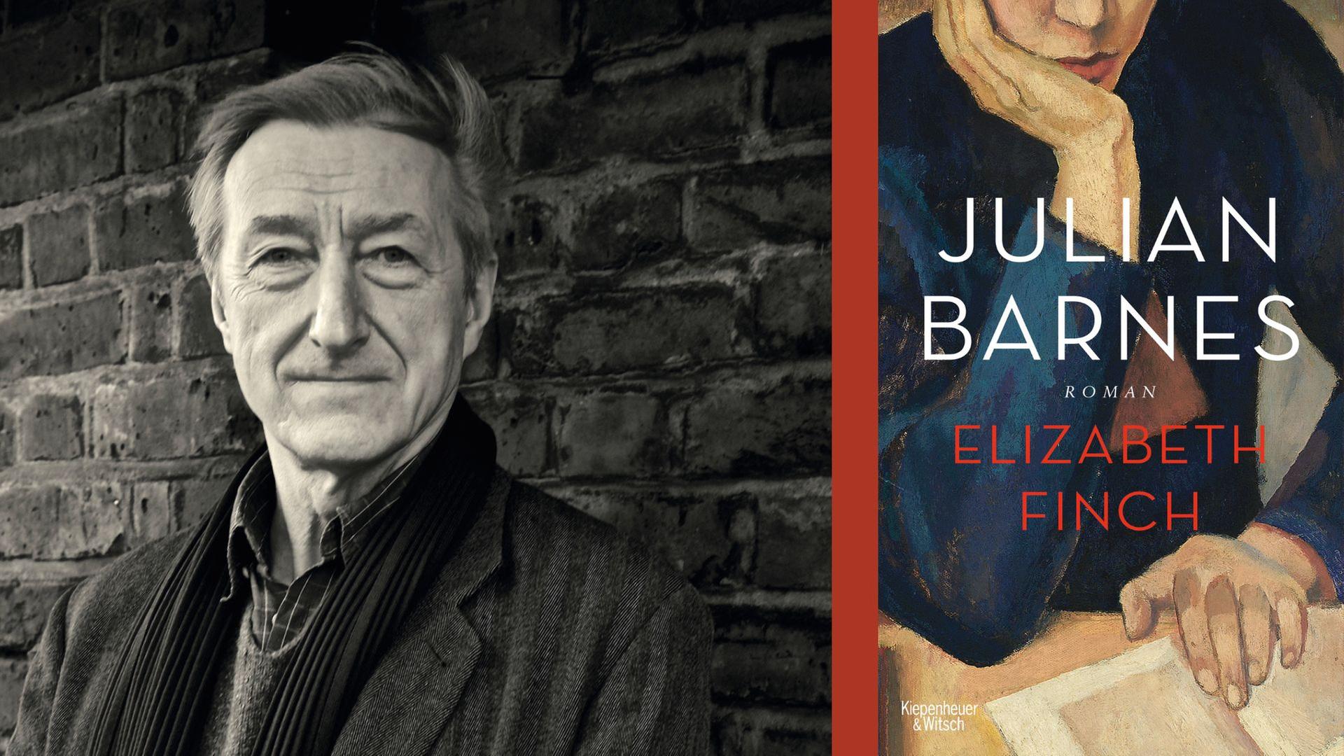 Julian Barnes: "Elizabeth Finch"
Zu sehen sind der Autor und das Buchcover