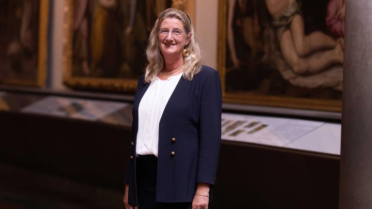 Cecilie Hollberg in der Galleria dell'Academia in Florenz Cecilie Hollberg in der Galleria dell'Academia in Florenz