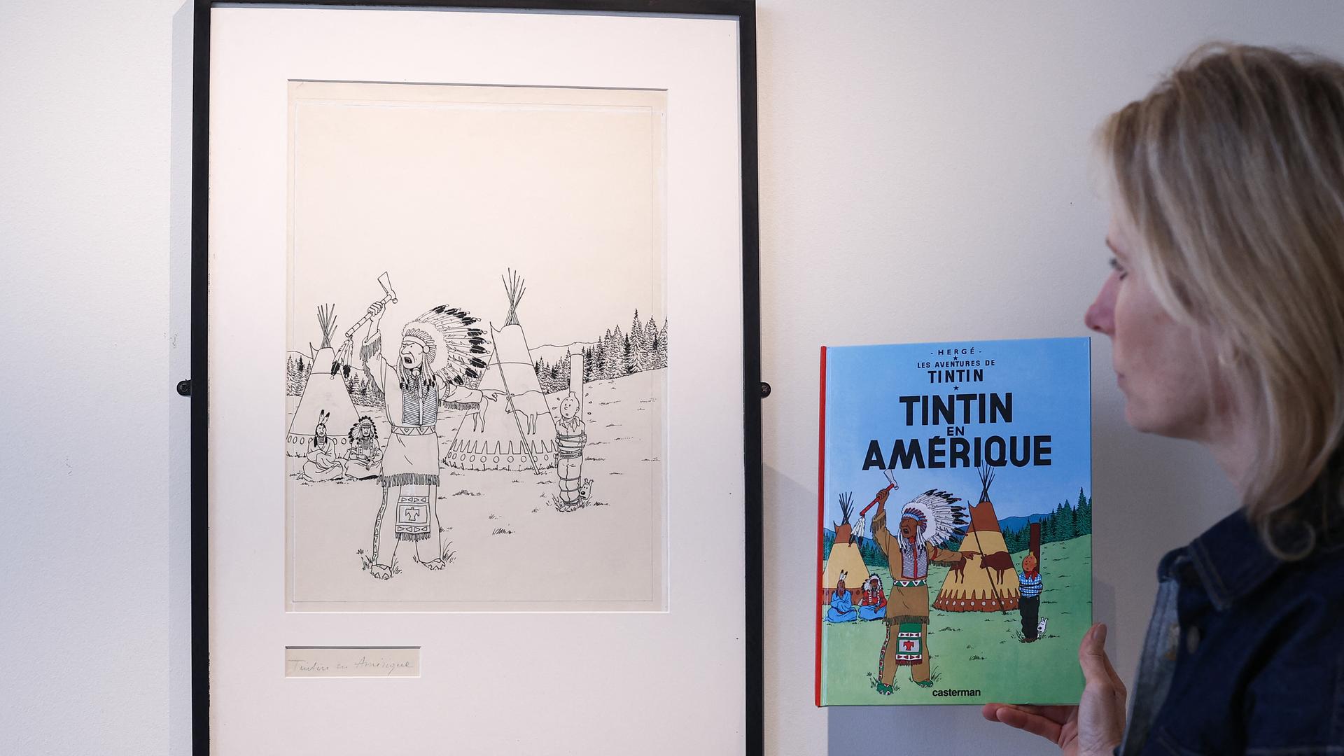 Das Titelblatt für den Comic "Tim und Struppi in Amerika" von Hergé. Das Titelblatt für den Comic "Tim und Struppi in Amerika" von Hergé.