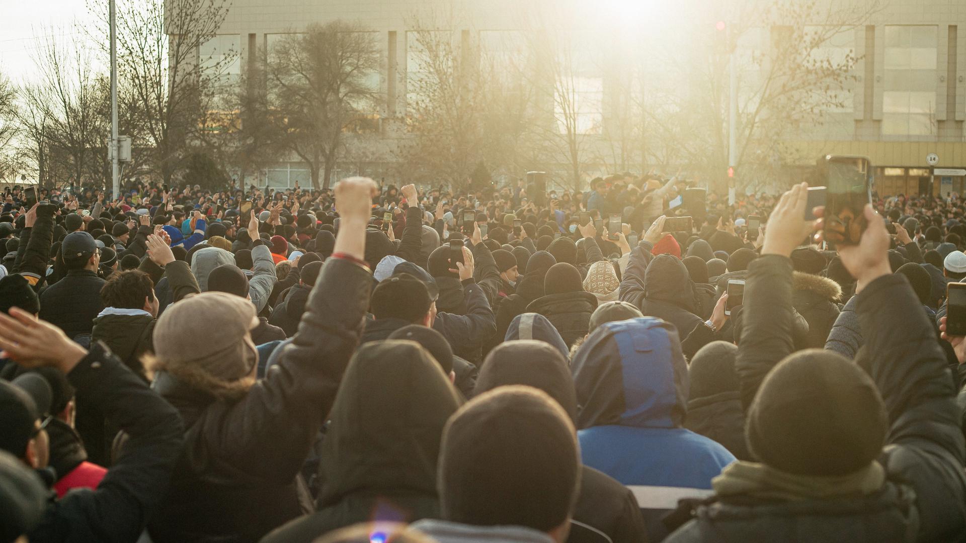 Proteste am 4.1. in Aktau, Kasachstan Proteste am 4.1. in Aktau, Kasachstan