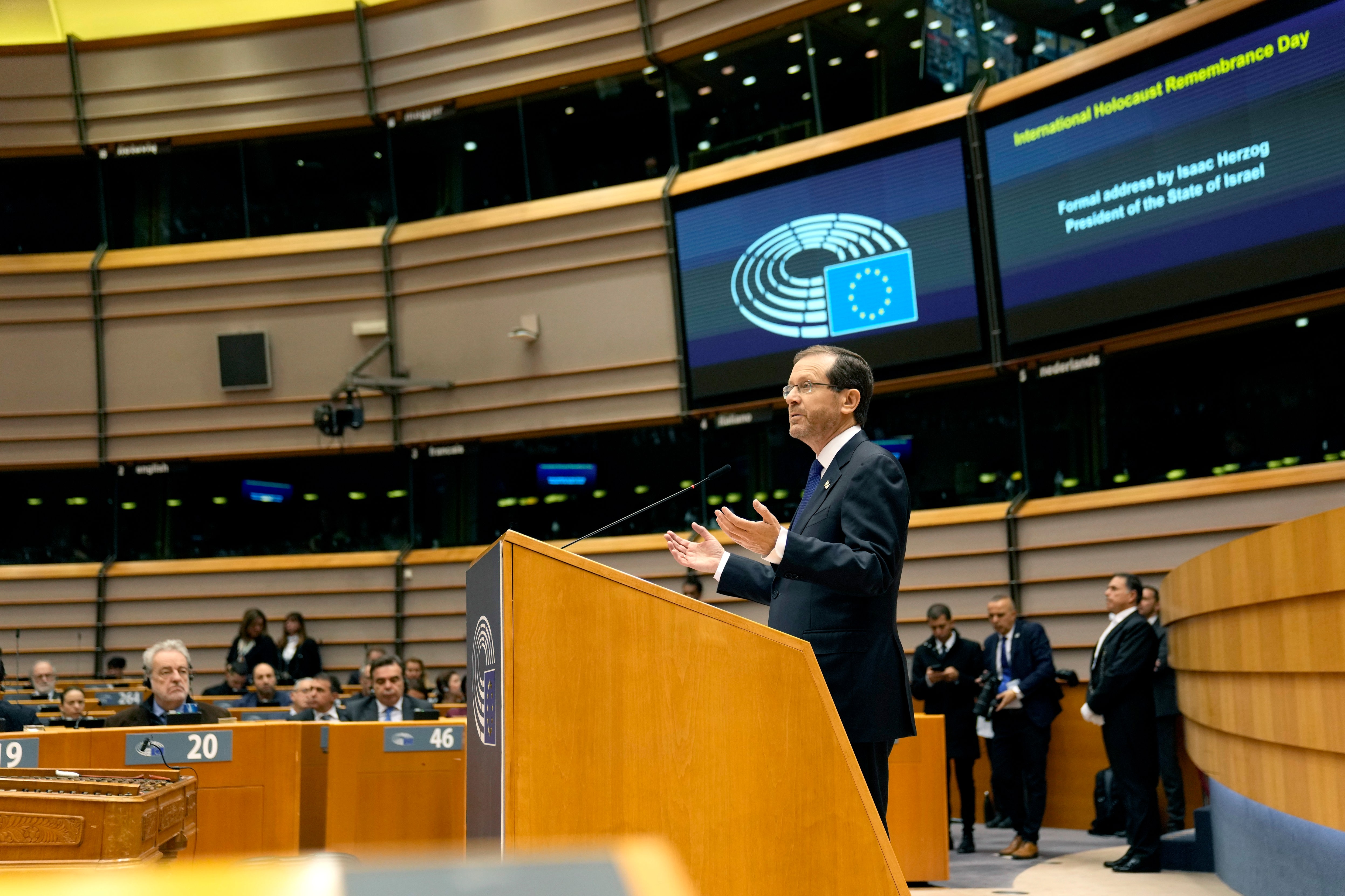 EU-Parlament - Israelischer Präsident Herzog besorgt über zunehmenden Antisemitismus