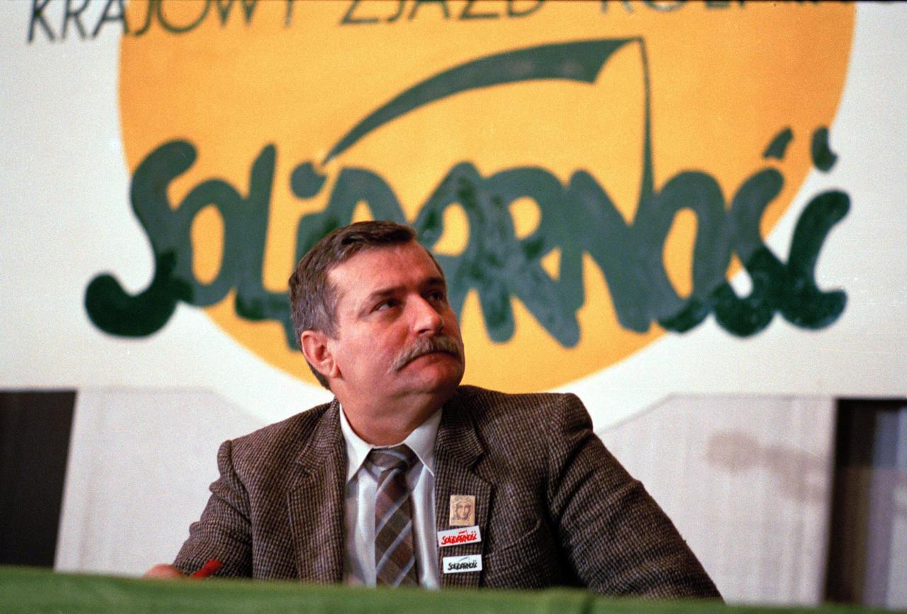 Der polnische Gewerkschaftsführer Lech Walesa 1989 Der polnische Gewerkschaftsführer Lech Walesa 1989