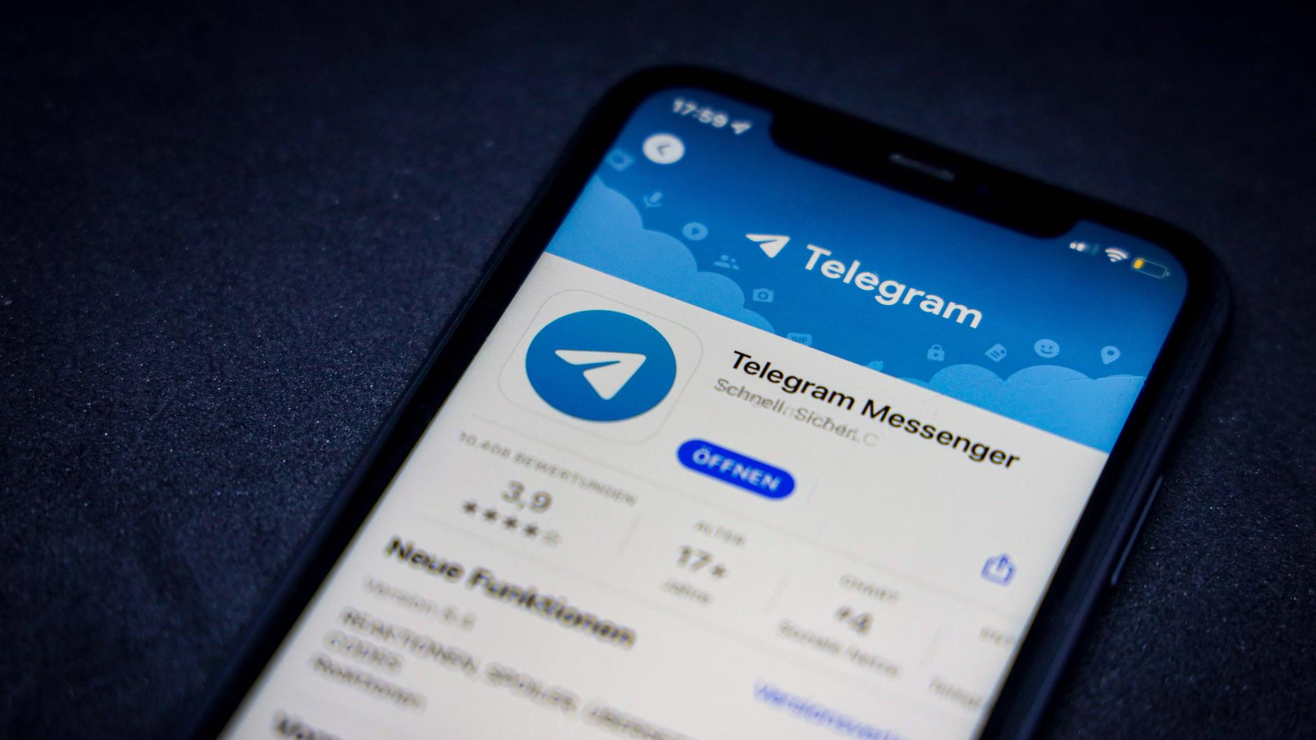 Der Messengerdienst Telegram im App-Store auf einem iPhone Der Messengerdienst Telegram im App-Store auf einem iPhone