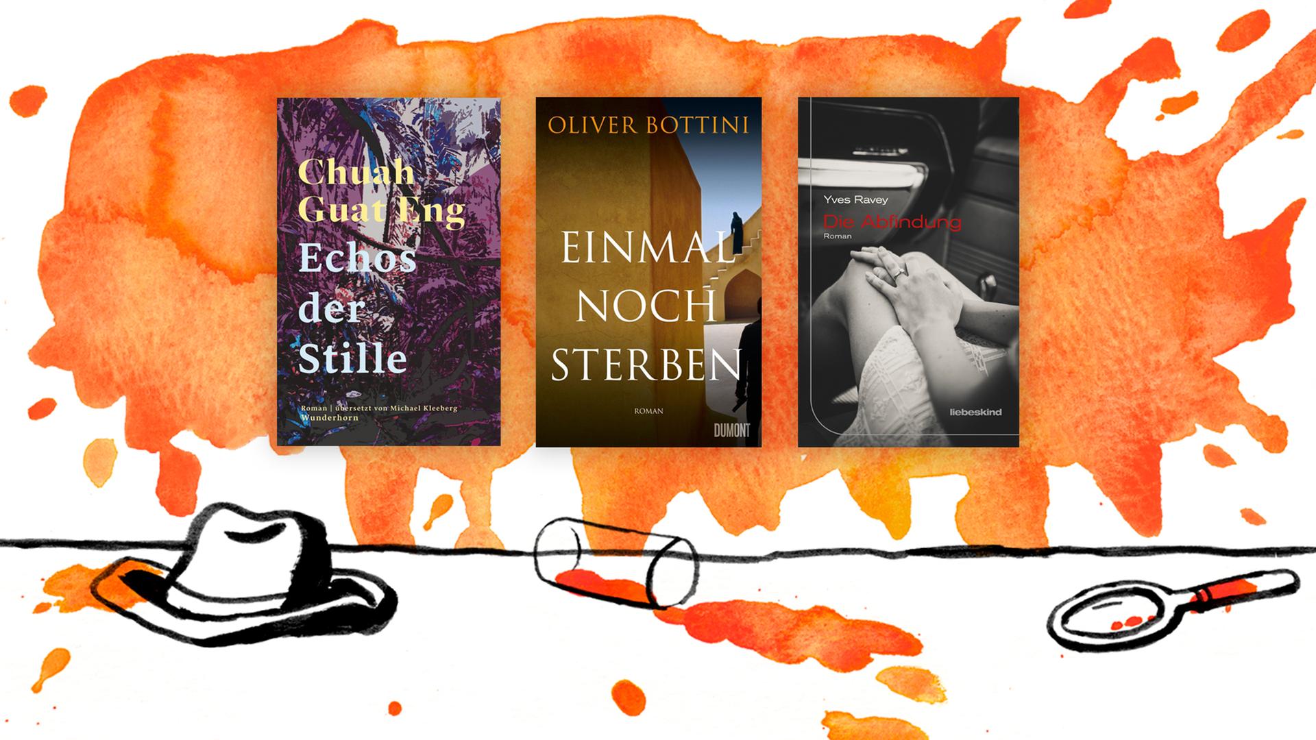 Die Krimibestenliste von Oktober 2022. Chuah Guat Engs "Echos der Stille", Oliver Bottinis "Einmal noch sterben" und Yves Ravey "Die Abfindung" stehen ganz oben. Die Krimibestenliste von Oktober 2022. Chuah Guat Engs "Echos der Stille", Oliver Bottinis "Einmal noch sterben" und Yves Ravey "Die Abfindung" stehen ganz oben.