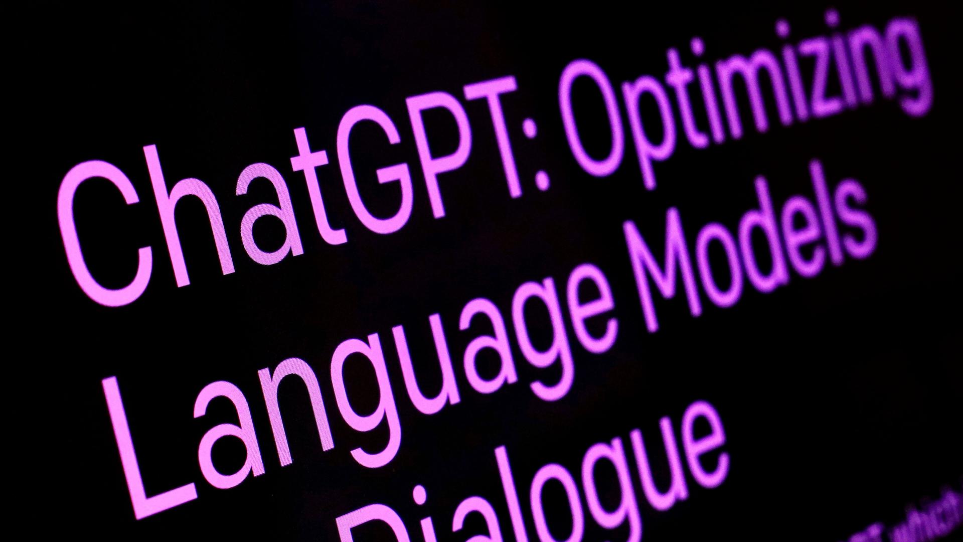 Ein Text von der ChatGPT-Seite der OpenAI-Website. Ein Text von der ChatGPT-Seite der OpenAI-Website.