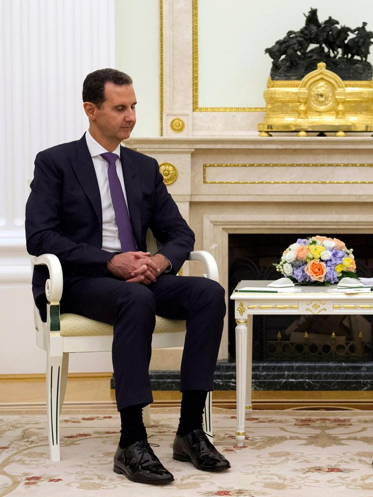 Syriens Präsident Baschar al-Assad (l.) und sein russischer Amtskollege Wladimir Putin während eines Treffens im Kreml im September 2021. 