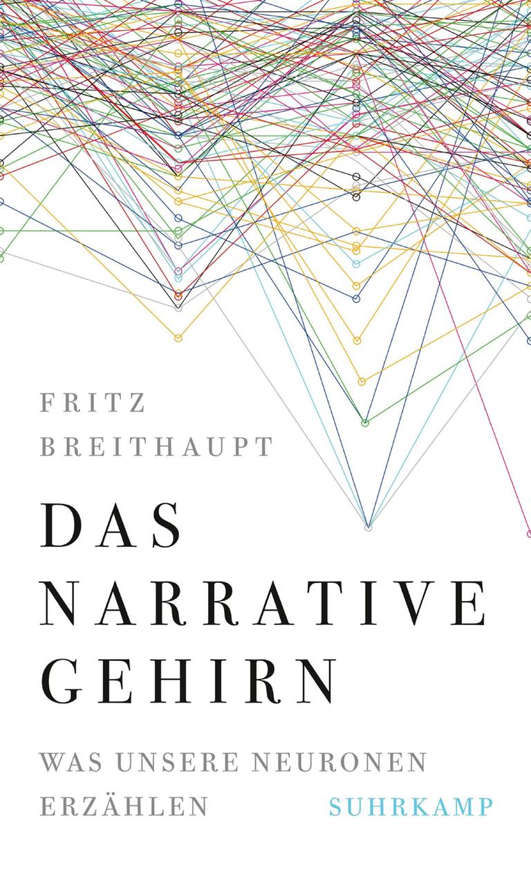 Das Cover des Buches "Das narrative Gehirn" von Fritz Breithaupt. Auf weißem Untergrund sind viele farbige Linien zu sehen, die sich überschneiden. Sie könnten auf den Untertitel des Buches "Was unsere Neuronen erzählen" verweisen. Das Cover des Buches "Das narrative Gehirn" von Fritz Breithaupt. Auf weißem Untergrund sind viele farbige Linien zu sehen, die sich überschneiden. Sie könnten auf den Untertitel des Buches "Was unsere Neuronen erzählen" verweisen.