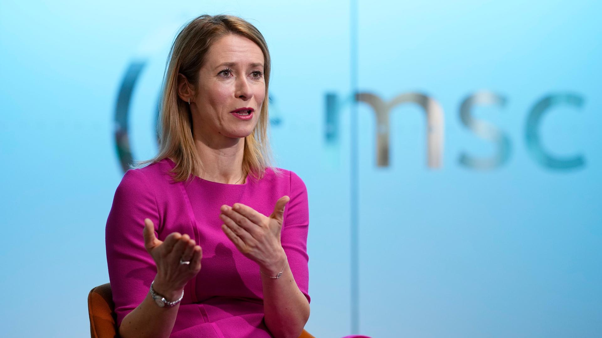 Die estnische Premierministerin Kaja Kallas bei der Münchner Sicherheitskonferenz Die estnische Premierministerin Kaja Kallas bei der Münchner Sicherheitskonferenz