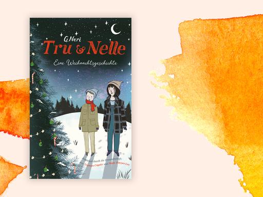 Cover von Greg Neri: „Tru & Nelle. Eine Weihnachtsgeschichte“ vor Aquarell-Hintergrund