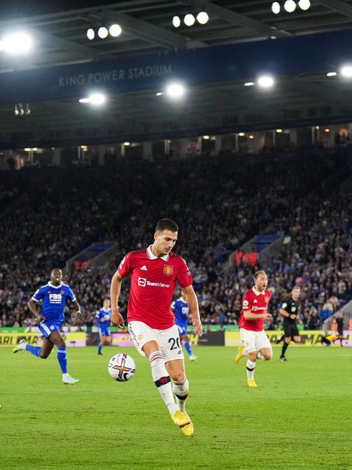 Spielszene im Premiere League-Spiel zwischen Manchester United und Leicester City