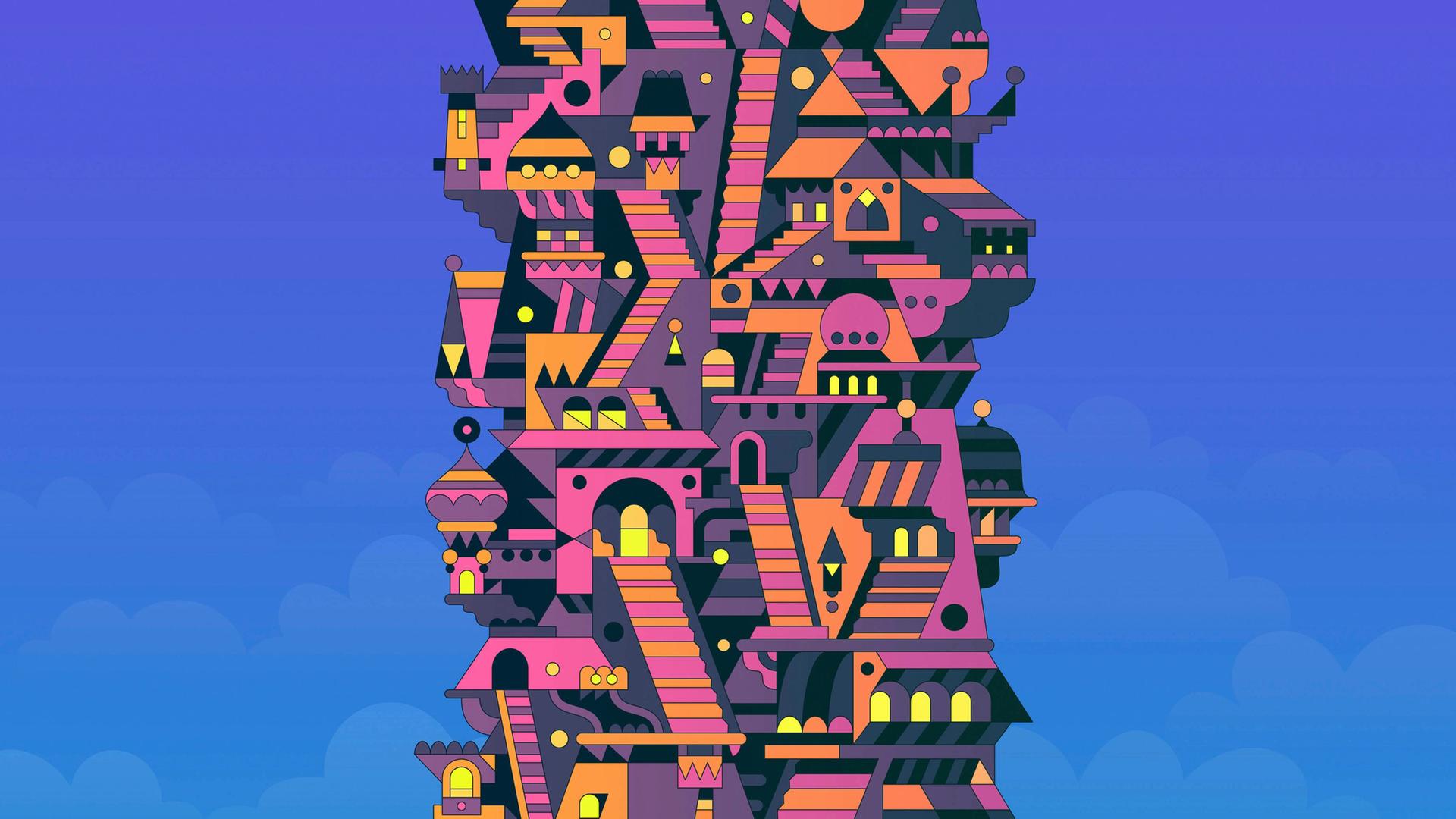 Illustration: Futuristische Fantasie-Hochhausgebäude. Illustration: Futuristische Fantasie-Hochhausgebäude.