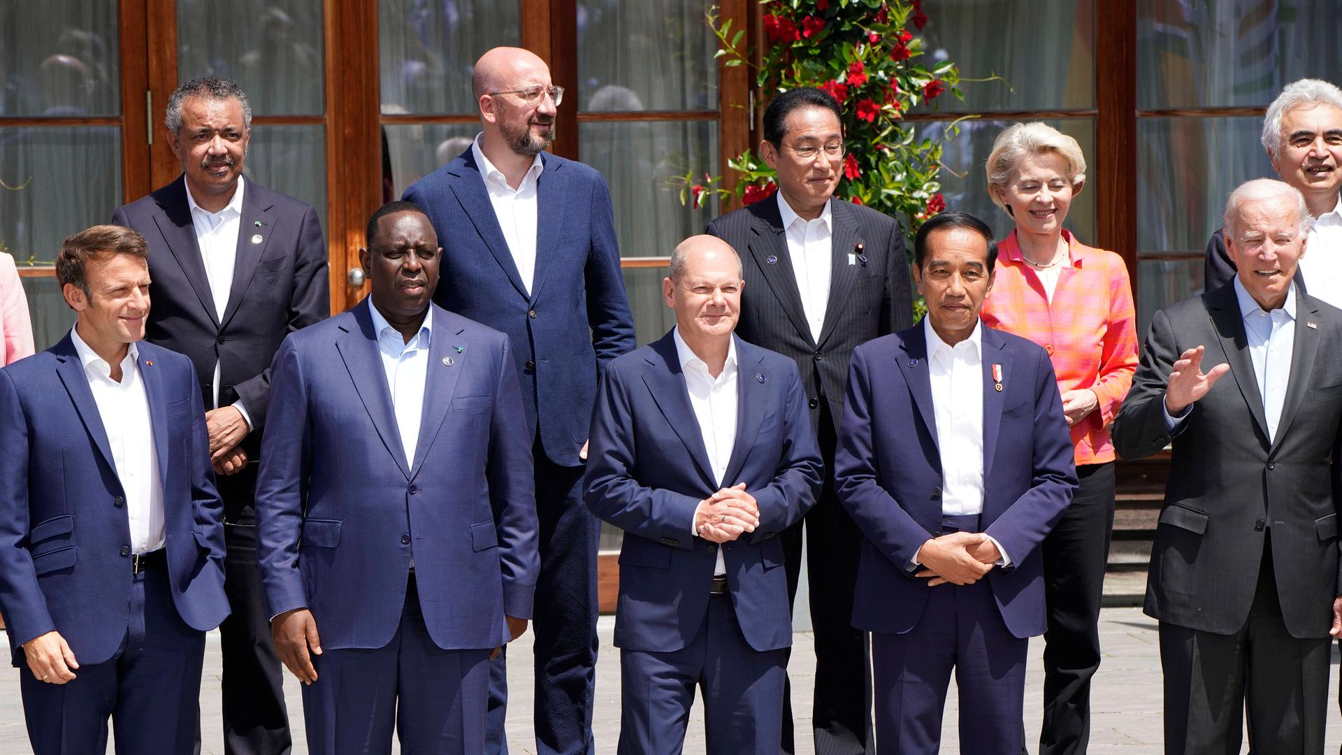 Emmanuel Macron, Tedros Adhanom Ghebreyesus, Macky Sall, Michel, Olaf Scholz, Fumio Kishida, Joko Widodo, Ursula von der Emmanuel Macron, Tedros Adhanom Ghebreyesus, Macky Sall, Michel, Olaf Scholz, Fumio Kishida, Joko Widodo, Ursula von der