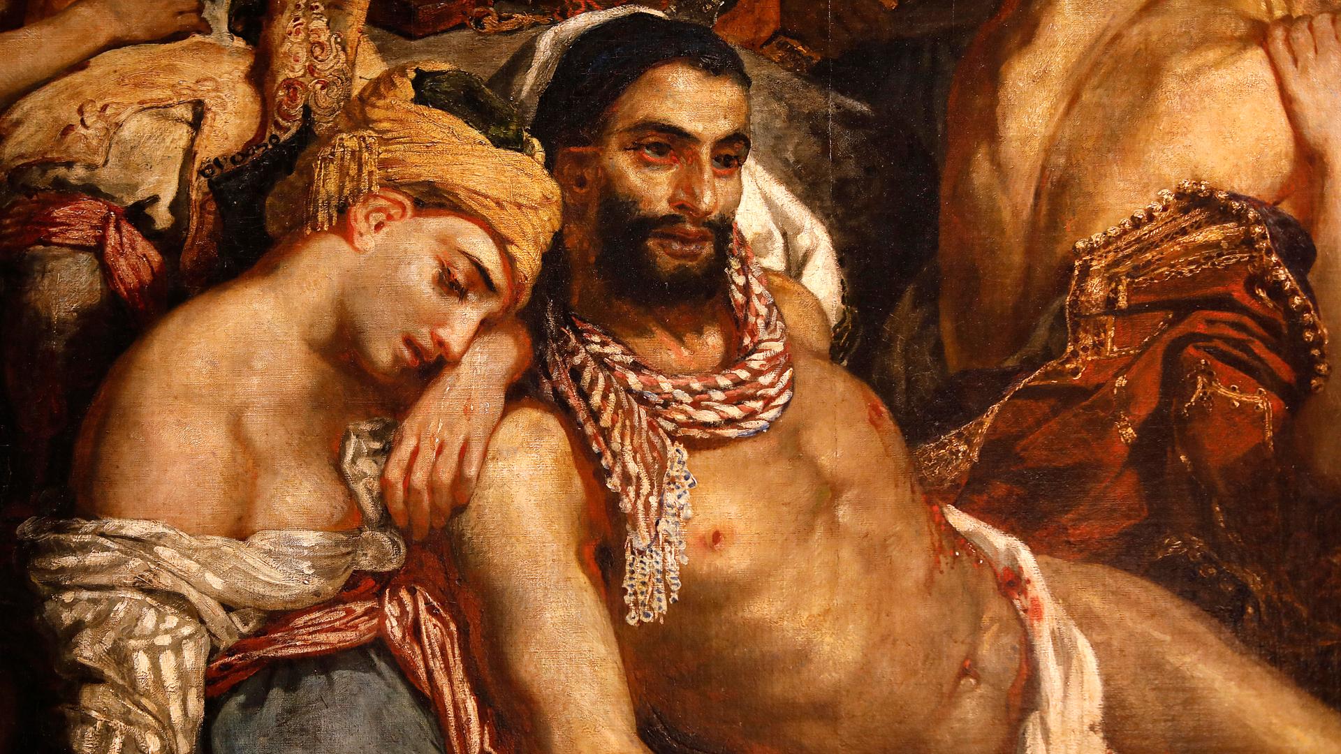 Eugene Delacroix, "The Massacre at Chios", 1824 Öl auf Leinwand (Ausschnitt)