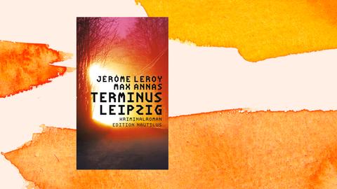 Das Cover des Buchs „Terminus Leipzig“ von Jérôme Leroy und Max Annas zeigt eine Waldlichtung, in der eine helle Lichtquelle leuchtet.