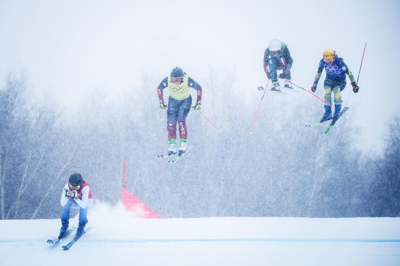 Fanny Smith, links, und Daniela Maier nebeneinander beim Skicross-Finale. Fanny Smith, links, und Daniela Maier nebeneinander beim Skicross-Finale.