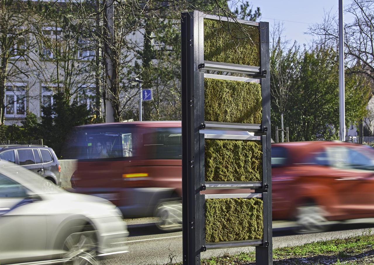 Forschungsprojekt MoosTex der Züblin AG: Modulare Mooswand Panele sollen Feinstaub binden Forschungsprojekt MoosTex der Züblin AG: Modulare Mooswand Panele sollen Feinstaub binden