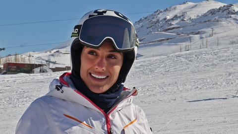 Die iranische Skirennläuferin Atefeh Ahmadi