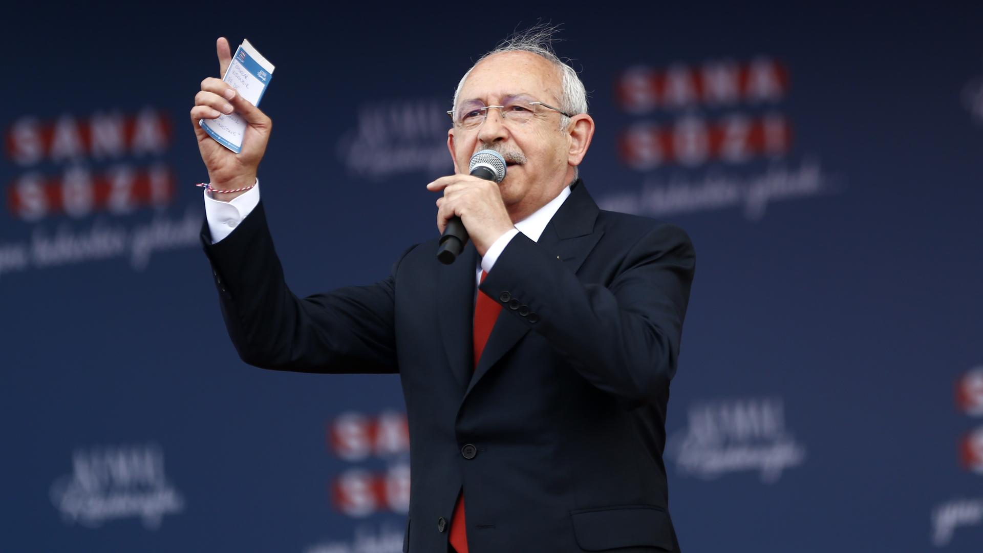 Oppositionskandidat Kemal Kilicdaroglu auf einer Wahlkampfveranstaltung Oppositionskandidat Kemal Kilicdaroglu auf einer Wahlkampfveranstaltung