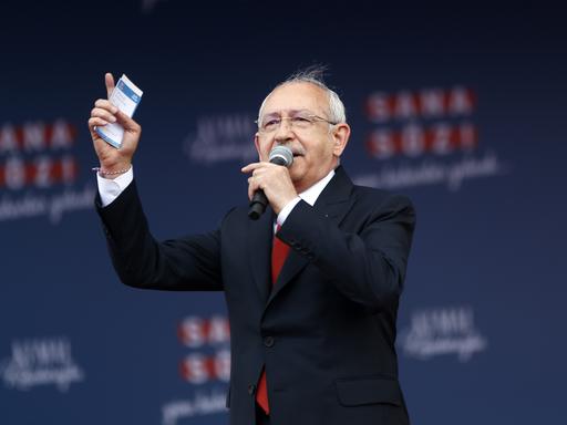 Oppositionskandidat Kemal Kilicdaroglu auf einer Wahlkampfveranstaltung 