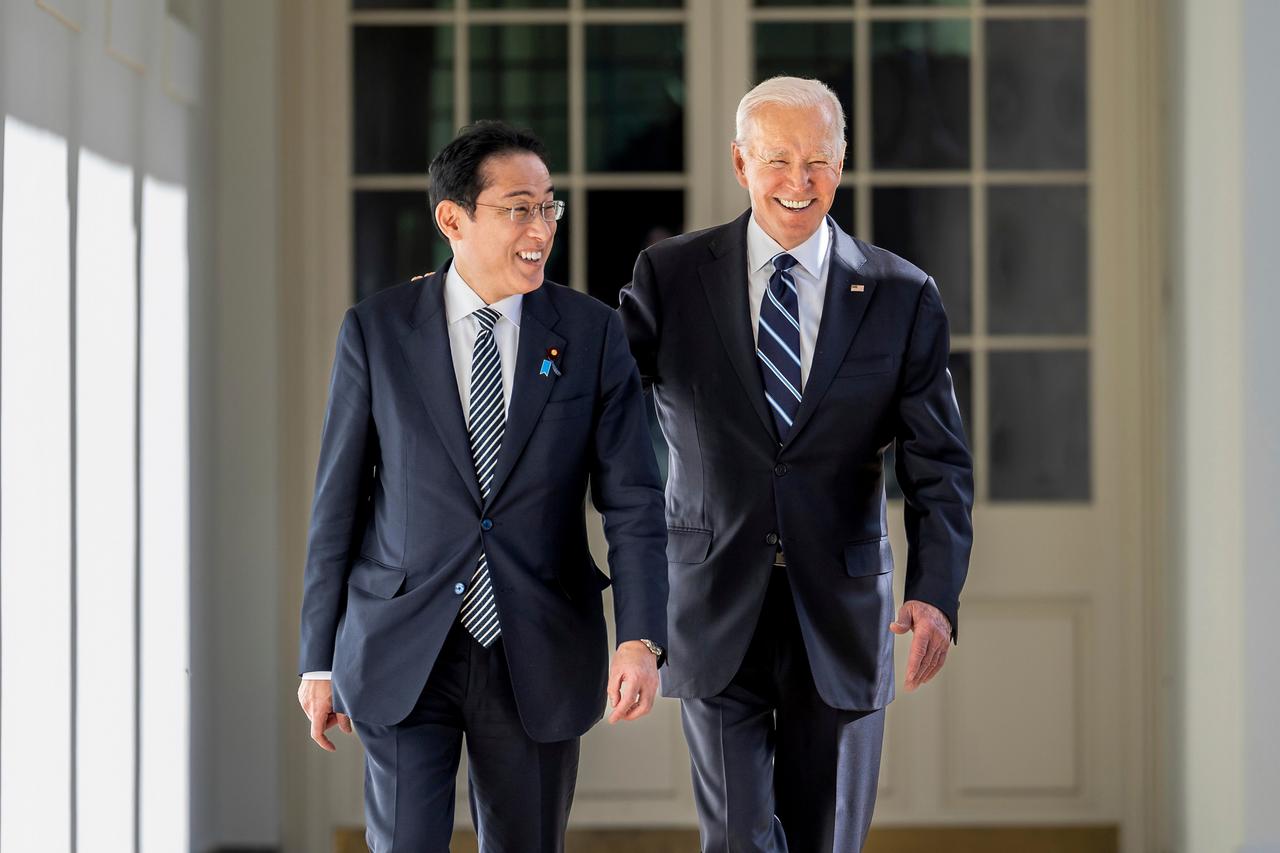 January 13, 2023, Washington, DC, United States of America: U.S President Joe Biden walks with Japanese Prime Minister Fumio Kishida, left, down the West Colonnade on the way to the Oval Office of the White House, January 13, 2023 in Washington, D.C. (Credit Image: ÃÂ© Adam Schultz/White House/Planet Pix via ZUMA Press Wire