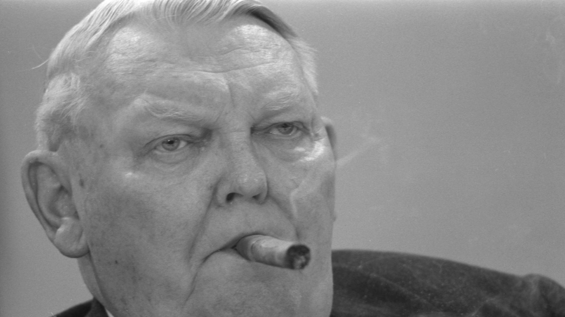 Ludwig Erhard in einer Aufnahme von 1966 Ludwig Erhard in einer Aufnahme von 1966