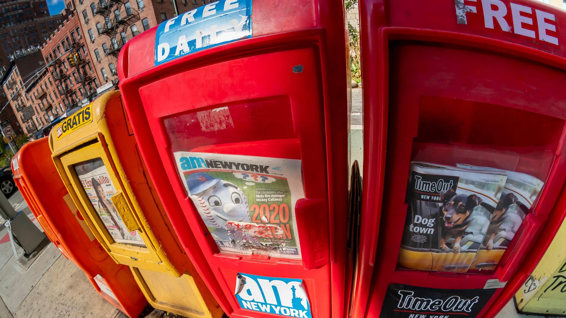 Free newspapers delivered here via boxes in New York: This is not a new phenomenon in America