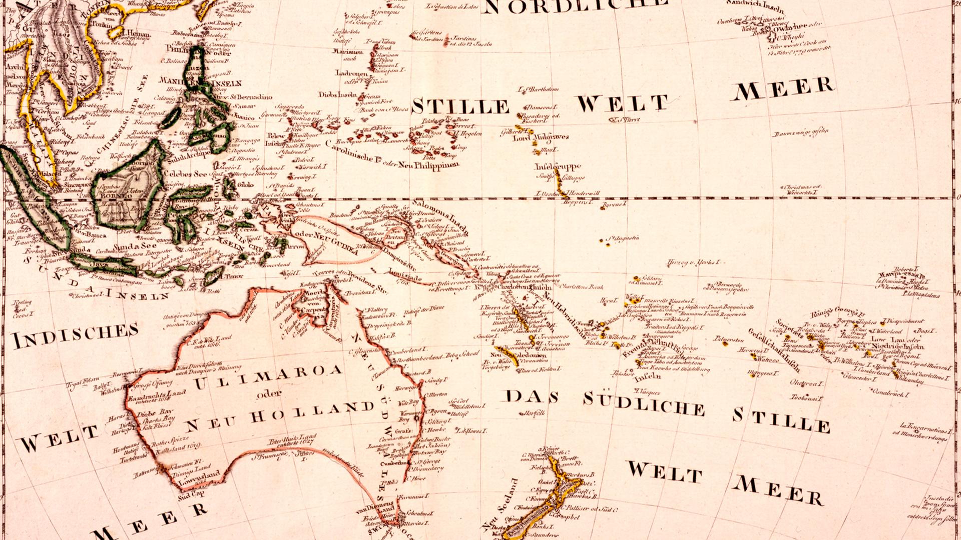 Historische Landkarte von Austraulien (1795)