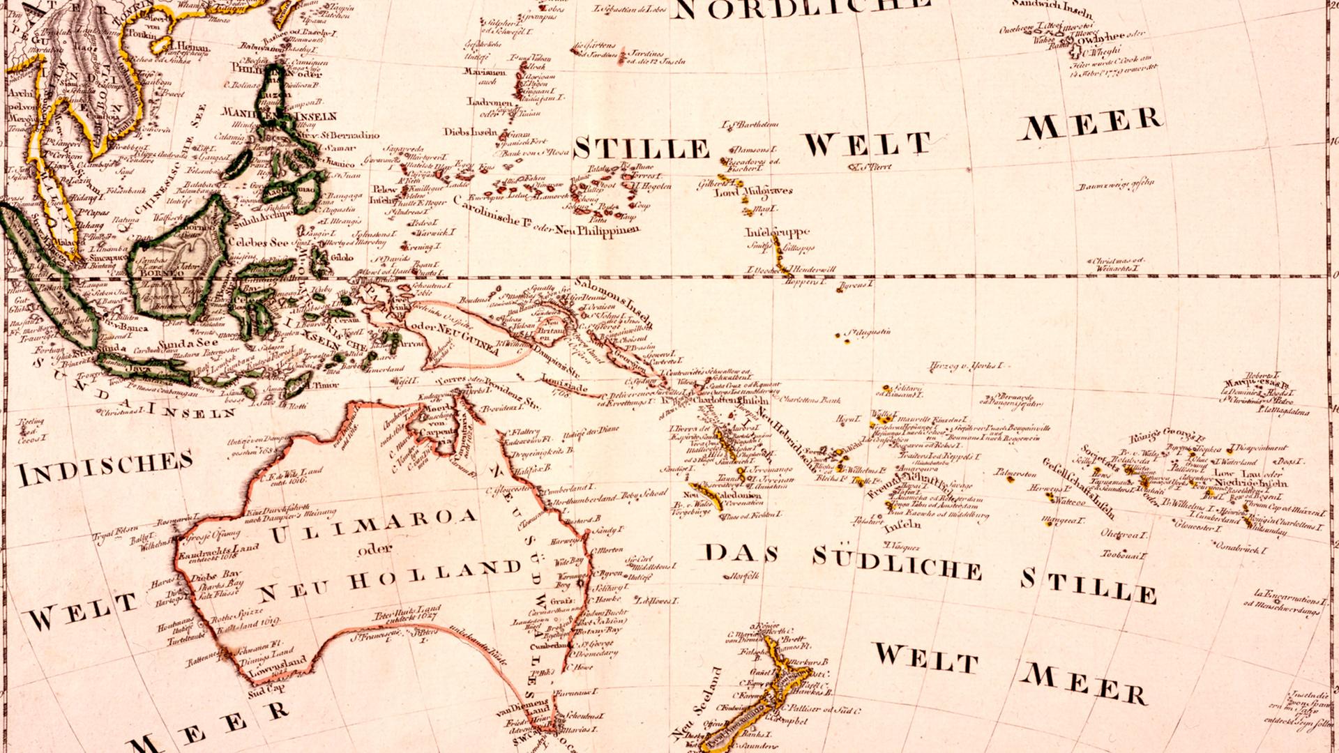 Historische Landkarte von Austraulien (1795) Historische Landkarte von Austraulien (1795)