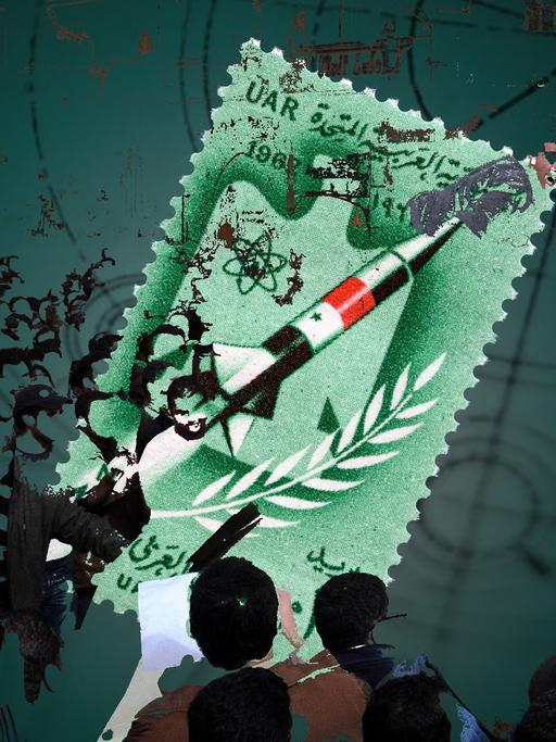Collage aus Serienmotiv von "Die Experten" und einem Bild vom Tahrir-Platz 2010.
