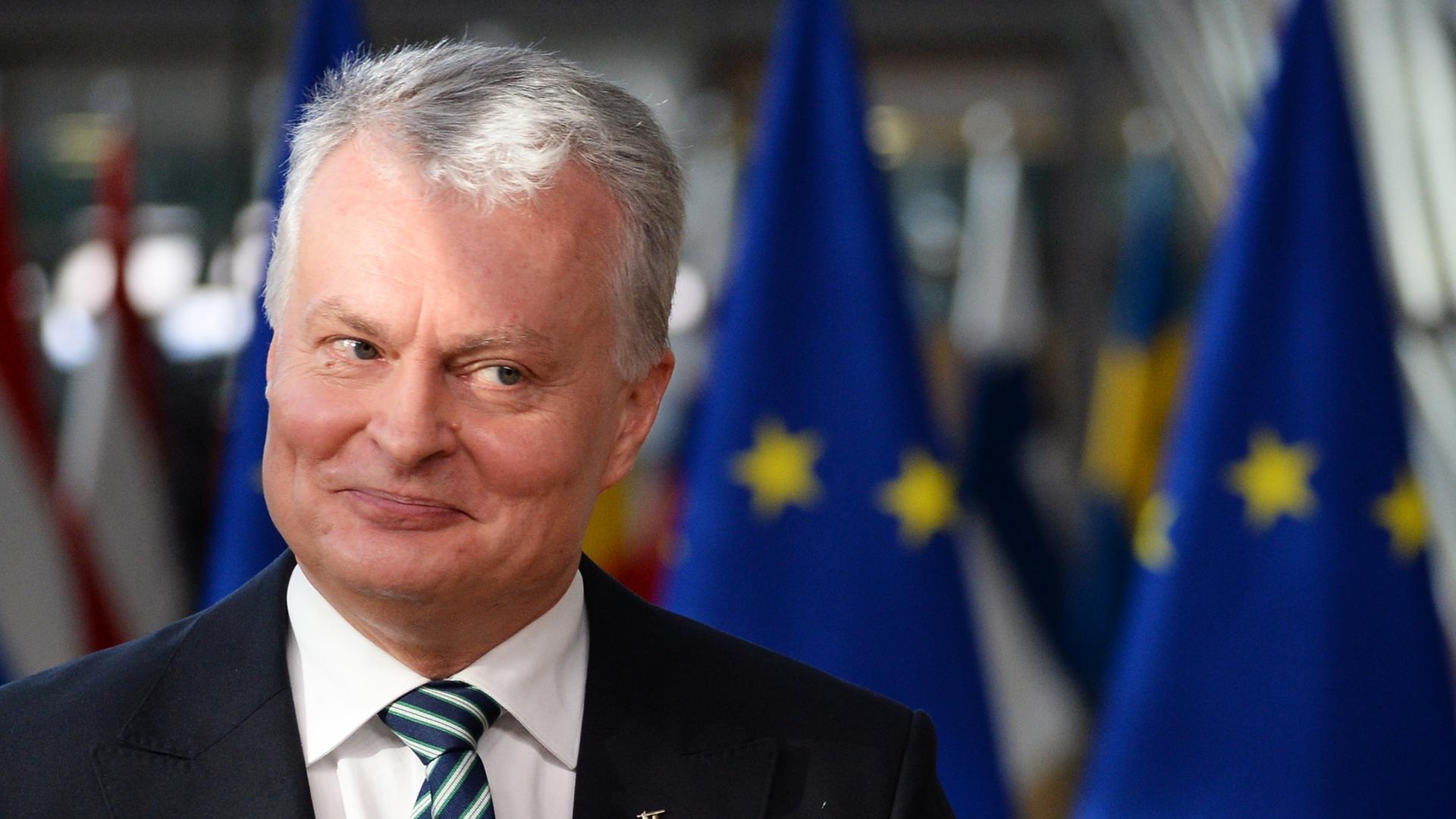 Litauens Präsident Gitanas Nauseda beim Treffen der EU-Staats- und Regierungschefs in Belgien