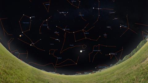 Der Anblick an den Südosthimmel morgen gegen 21 Uhr, am 15. November gegen 20 Uhr und am Monatsende gegen 19 Uhr