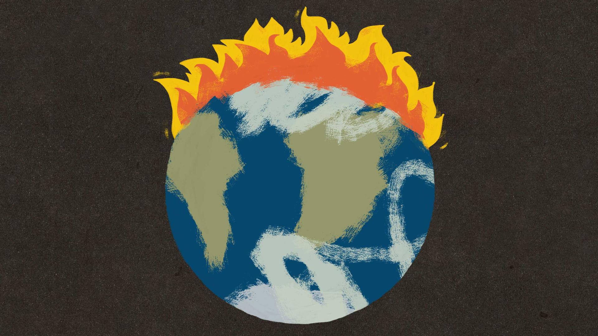 Symbolbild brennender Planet Symbolbild brennender Planet