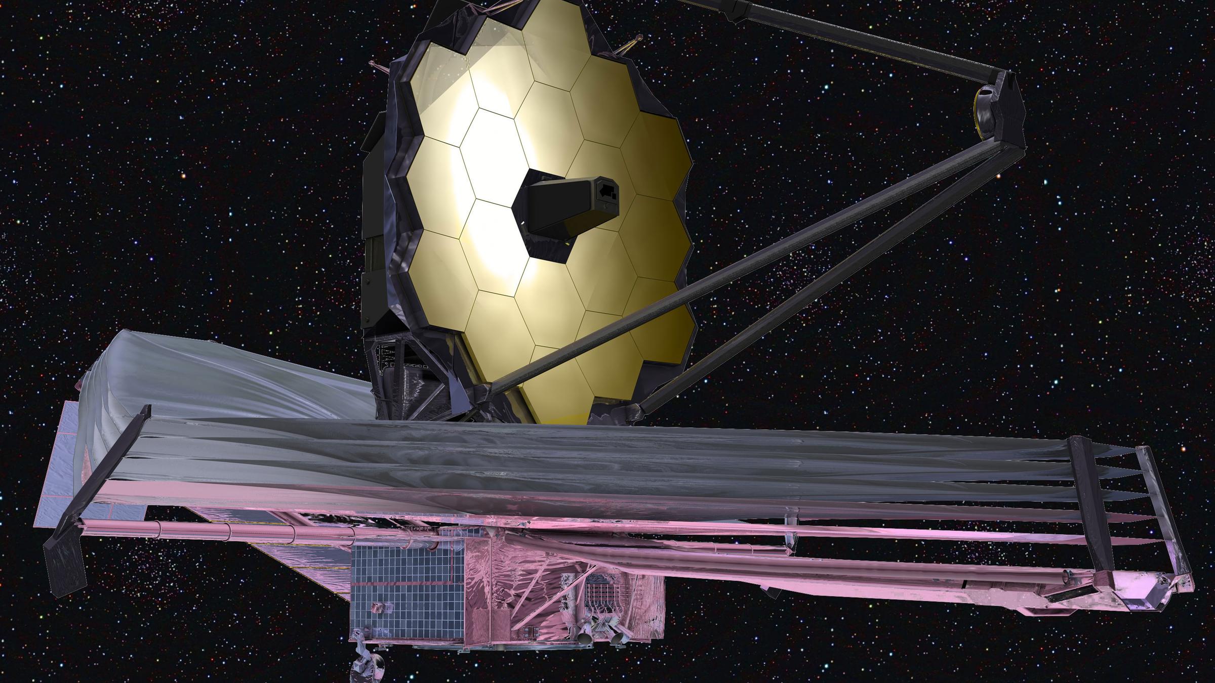 Das nach dem früheren NASA-Chef James Webb benannte Weltraumteleskop (Illustration) Das nach dem früheren NASA-Chef James Webb benannte Weltraumteleskop (Illustration)