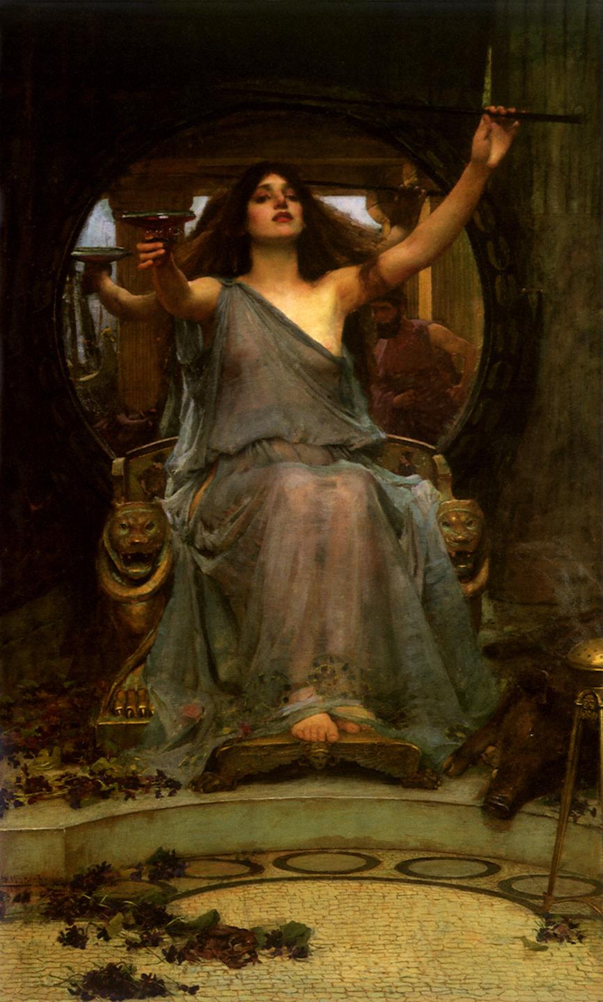Circe bietet Ulysses den Becher an, hier in der Darstellung von John William Waterhouse. Circe bietet Ulysses den Becher an, hier in der Darstellung von John William Waterhouse.