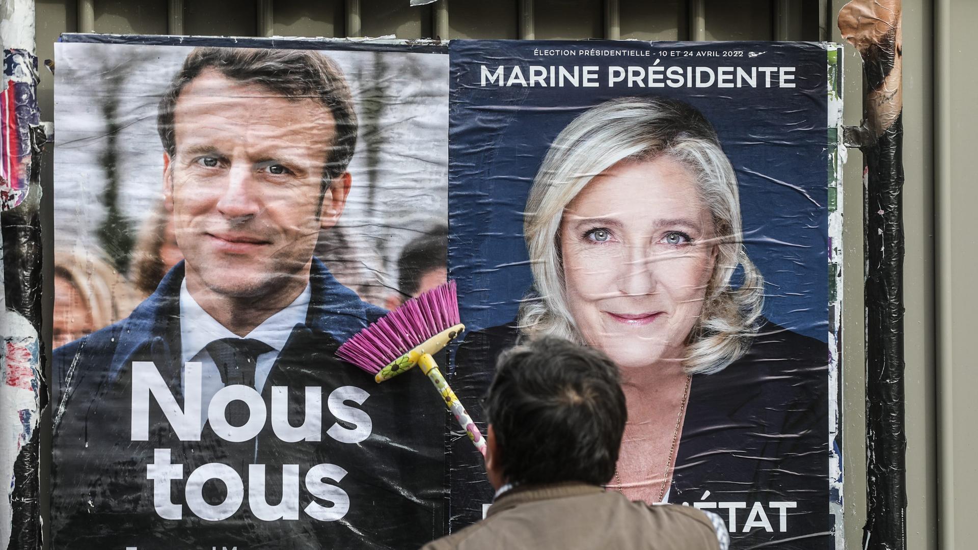Im Rennen um die Präsidentschaft in Frankreich können die Wähler bei der Stichwahl in zwei Wochen zwischen Amtsinhaber Macron und Le Pen entscheiden.